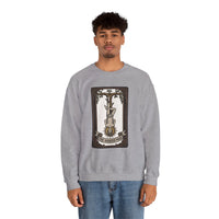 The Hanged Man Tarot Card Sweatshirt - Soft Fleece Classic Fit Crewneck - Unisex Off White