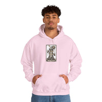 The Tower Tarot Card Hoodie - Heavy Blend Fleece Pullover - Unisex White