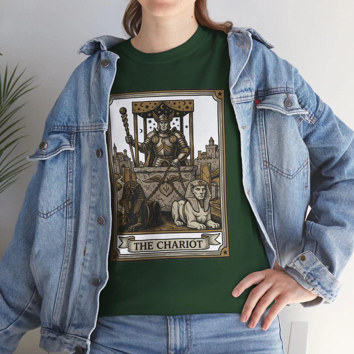 The Chariot Tarot Card T-Shirt - Heavy Cotton Classic Fit Tee - Unisex White