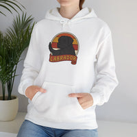 Labrador Retro 70s Sunset Breed Hoodie - Cozy Cotton Blend Pullover - Unisex White