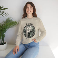 Fehu Rune Wealth Graphic Sweatshirt - Heavyweight 50/50 Fleece Crewneck - Unisex White