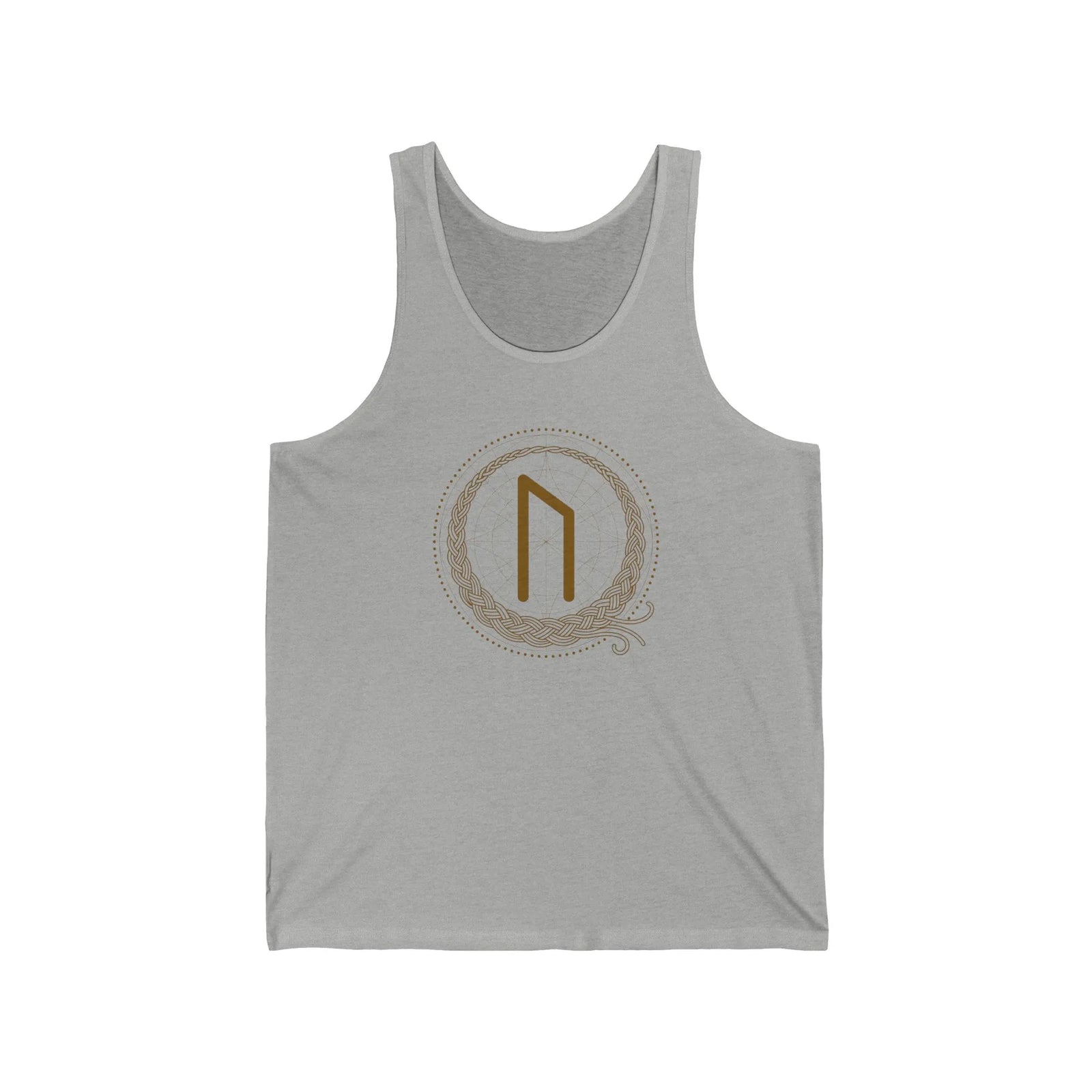 Uruz Rune Vitality Power Tank Top - Lightweight Combed Cotton Jersey - Unisex White