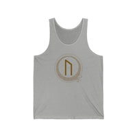 Uruz Rune Vitality Power Tank Top - Lightweight Combed Cotton Jersey - Unisex White