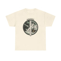 Nauthiz Rune Need Fire T-Shirt - Heavyweight Classic Fit Cotton Tee - Unisex White