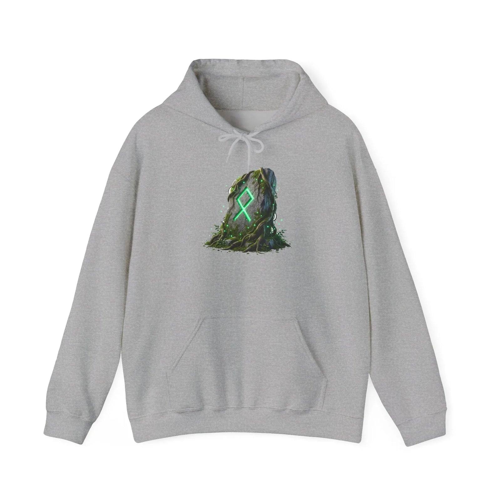 Othala Rune Stone Graphic Hoodie - Heavy Blend Fleece Pullover - Unisex White