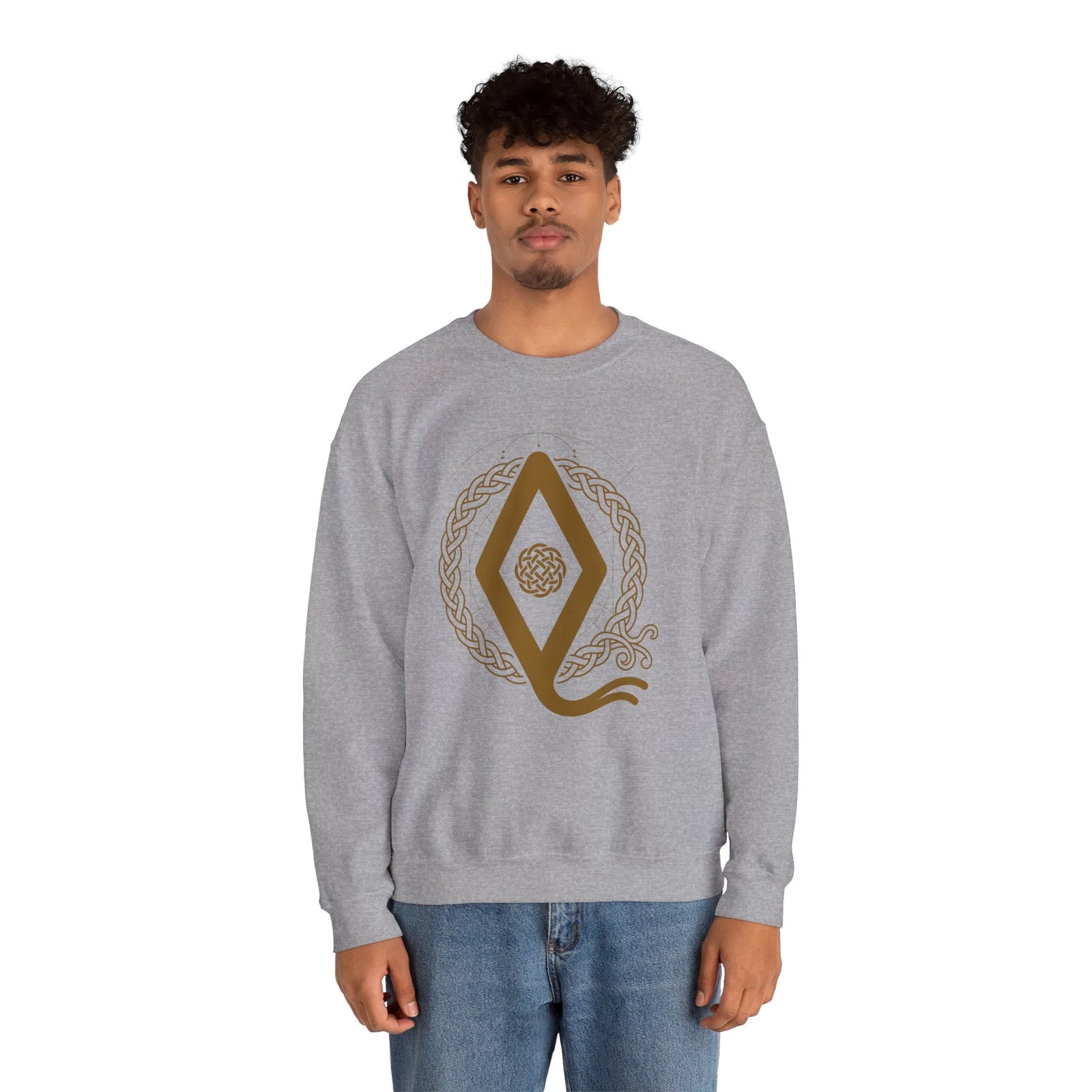 Ingwaz Rune Seed Potential Sweatshirt - Classic Fit Cotton-Poly Crewneck - Unisex White