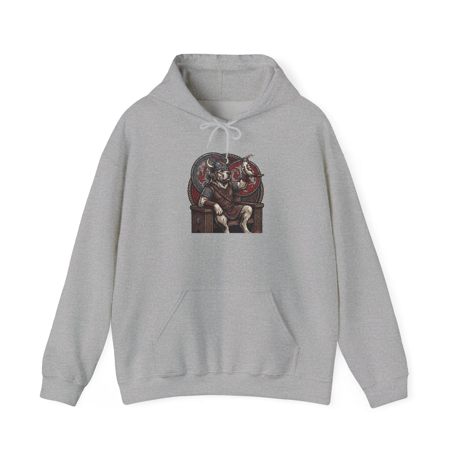 Viking Berserker Dogs Hoodie - Heavy Blend Warm Fleece Pullover - Unisex White