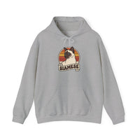 Siamese Cat Retro 70s Sunset Graphic Hoodie - Cozy Cotton Poly Blend Pullover - Unisex White