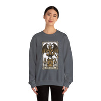 Devil Tarot Card Graphic Sweatshirt - Heavy Blend Fleece Crewneck - Unisex White