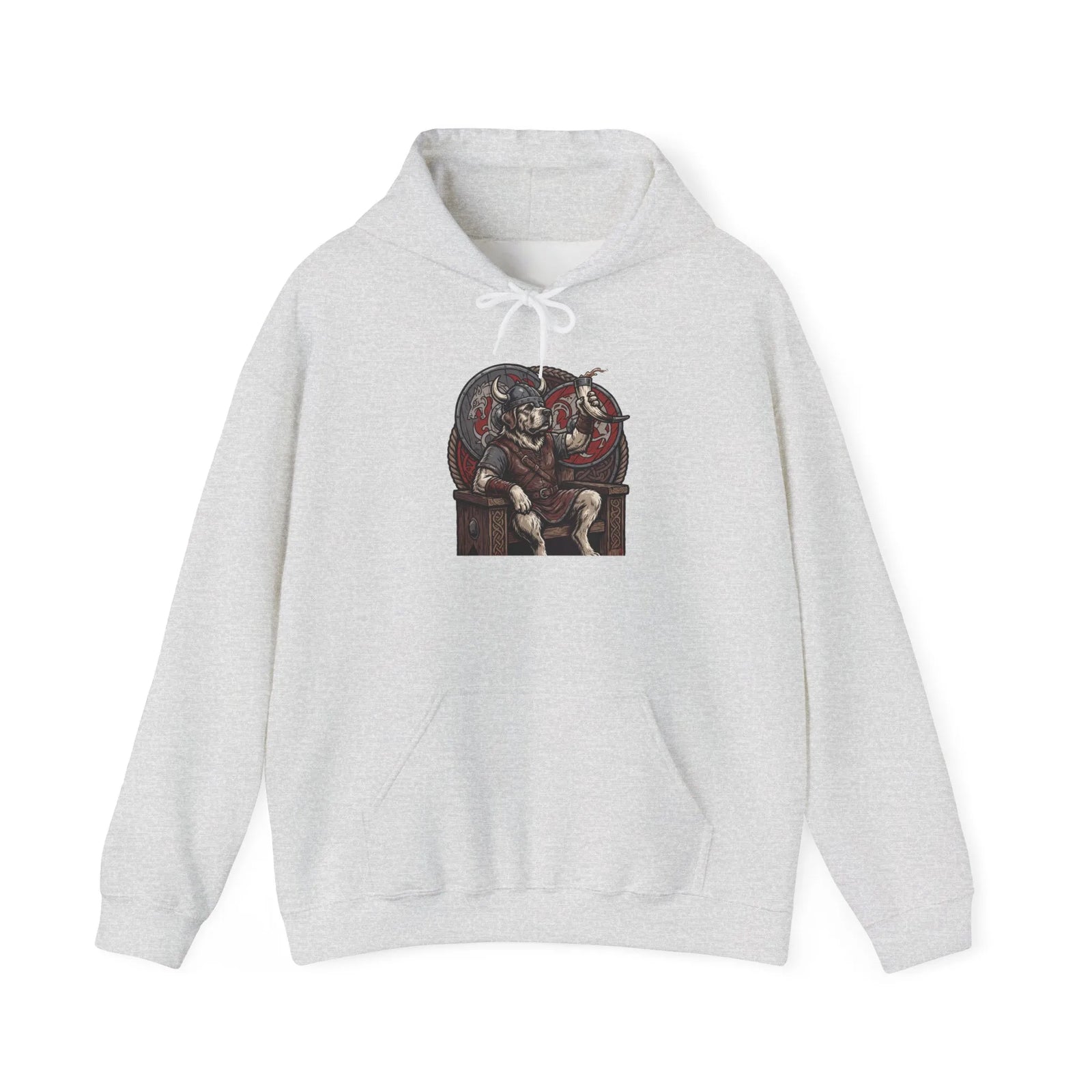 Viking Berserker Dogs Hoodie - Heavy Blend Warm Fleece Pullover - Unisex White