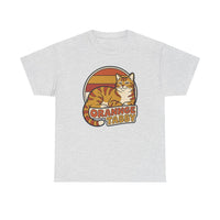 Retro 70s Sunset Orange Tabby T-Shirt - Heavyweight 100% Cotton Classic Fit - Unisex Off White
