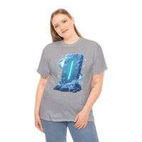 Glowing Isa Ice Rune T-Shirt - Heavy Cotton Classic Fit Tee - Unisex White