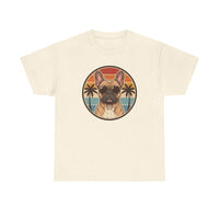 French Bulldog Sunset Aviator T-Shirt - Heavy Cotton Classic Fit Tee - Unisex White