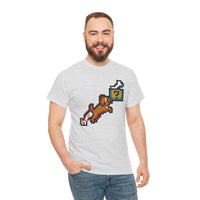 8-Bit Pixel Gaming Dogs T-Shirt - Heavy Cotton Classic Fit Tee - Unisex White