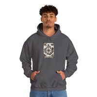 Wheel of Fortune Tarot Card Hoodie - Soft Fleece Blend Pullover - Unisex Off White