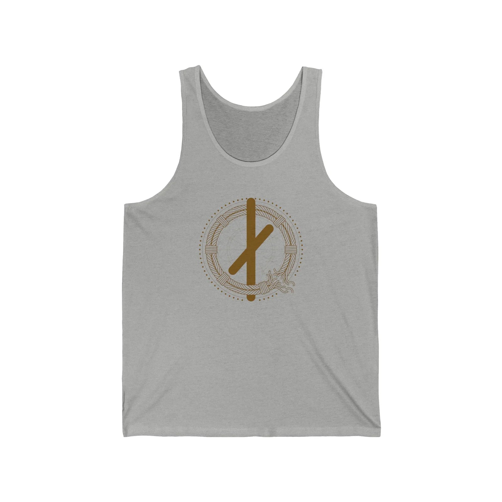 Nauthiz Need-Fire Rune Tank Top - Lightweight Ring-Spun Jersey - Unisex White