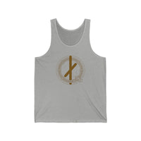 Nauthiz Need-Fire Rune Tank Top - Lightweight Ring-Spun Jersey - Unisex White