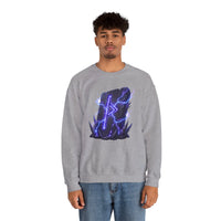 Thurisaz Thorn Rune Graphic Sweatshirt - Heavy Blend Crewneck Fleece - Unisex White