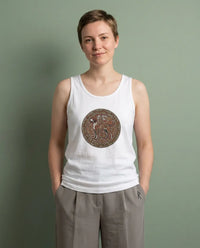 Knotwork Hound Odin's Wolves Tank Top - Soft Airlume Cotton Jersey - Unisex Athletic Heather