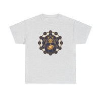 Alchemist Cat Sacred Geometry T-Shirt - Durable Heavy Cotton Tee - Unisex White