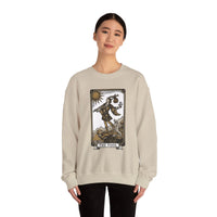 The Fool Tarot Card Graphic Sweatshirt - Heavy Blend Crewneck Fleece - Unisex White