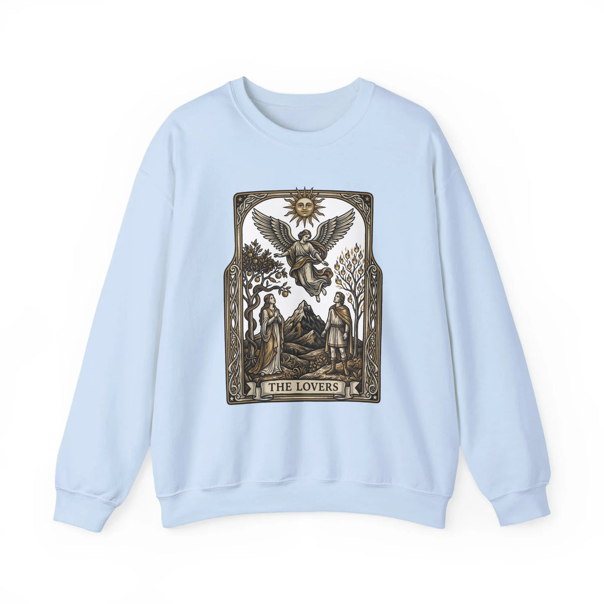 The Lovers Tarot Card Sweatshirt - Heavy Blend Fleece Crewneck - Unisex White
