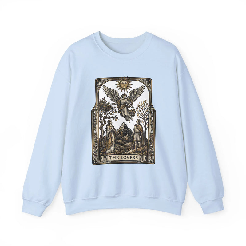 The Lovers Tarot Card Sweatshirt - Heavy Blend Fleece Crewneck - Unisex White