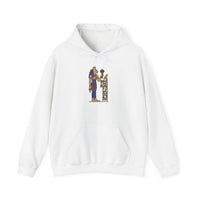 Bastet Egyptian Cat Pharaoh Hoodie - Soft Heavy Blend Fleece Pullover - Unisex White