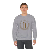 Uruz Rune Vitality Sweatshirt - Classic Fit Cotton Blend Crewneck - Unisex Off White