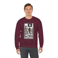 Tarot Death Card Graphic Sweatshirt - Heavy Blend Classic Fit Crewneck - Unisex White