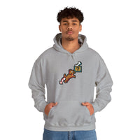 8-Bit Pixel Gaming Dog Fetch Quest Hoodie - Medium Heavy Blend Fleece Pullover - Unisex Off White