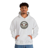 Geri and Freki Odin's Wolves Hoodie - Heavy Blend Cotton Blend Pullover - Unisex White