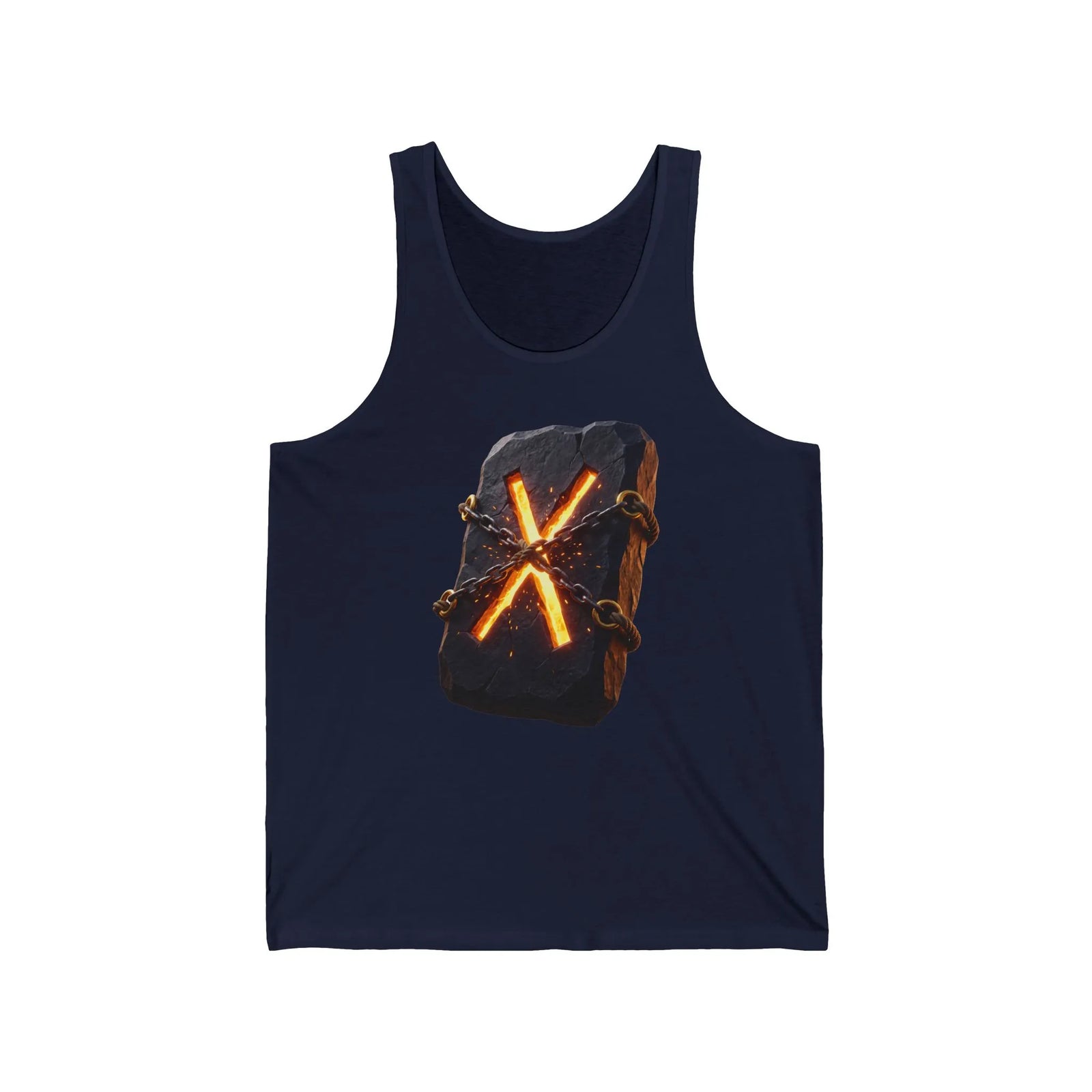 Gebo (ᚷ) Rune Tank Top - Lightweight Combed Cotton Retail Fit - Unisex White