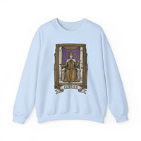 Justice Tarot Card Sweatshirt - Heavy Blend Cotton Poly Crewneck - Unisex White