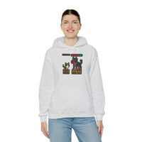 Boss Fight 8-Bit Pixel Gaming Cats Hoodie - Heavy Blend Fleece Pullover - Unisex White