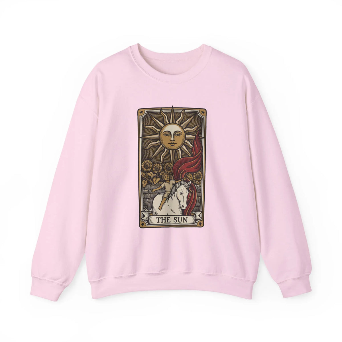 The Sun Tarot Card Sweatshirt - Heavy Blend Fleece Crewneck - Unisex White