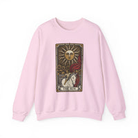 The Sun Tarot Card Sweatshirt - Heavy Blend Fleece Crewneck - Unisex White
