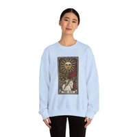 The Sun Tarot Card Sweatshirt - Heavy Blend Fleece Crewneck - Unisex White