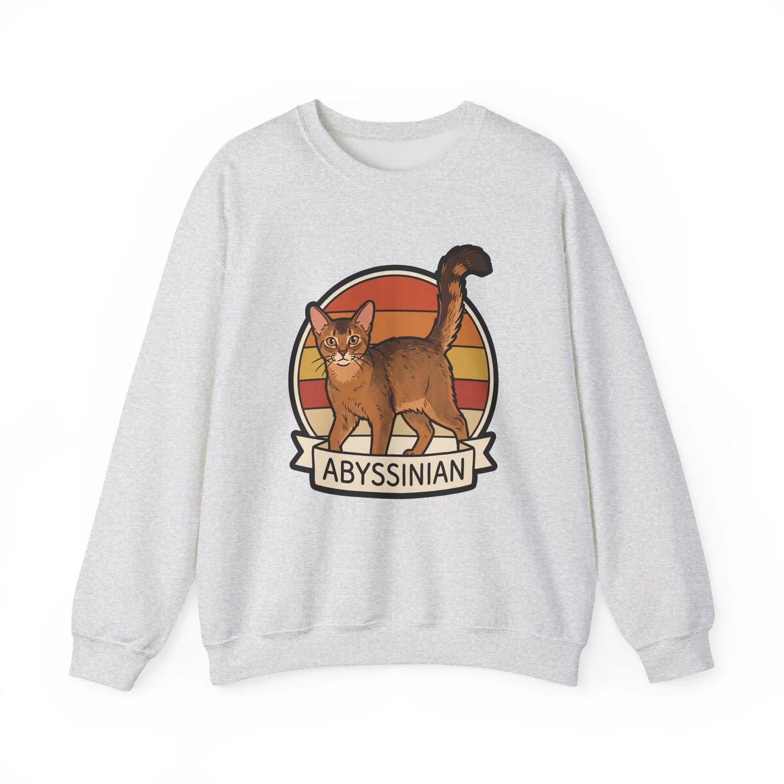 Abyssinian Retro 70s Sunset Sweatshirt - Heavy Blend Classic Crewneck - Unisex White