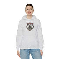Skull Throne Rocker Dogs Graphic Hoodie - Heavy Blend Fleece Pullover - Unisex White