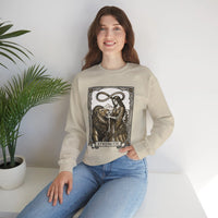 Strength Tarot Card Sweatshirt - Heavy Blend Crewneck Fleece - Unisex White