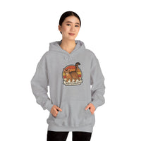 Abyssinian Cat Retro Sunset Hoodie - Heavy Blend Fleece Pullover - Unisex White