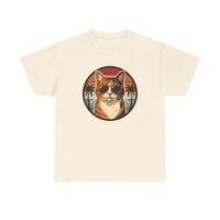 Calico Cool Cat Sunset Aviator T-Shirt - Heavy Cotton Classic Fit Tee - Unisex White