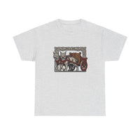 Freyja's Cats Chariot Graphic T-Shirt - Heavy Cotton Classic Fit Tee - Unisex White