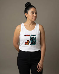 Boss Fight 8-Bit Pixel Gaming Dogs Tank Top - Soft Airlume Cotton Jersey - Unisex Athletic Heather