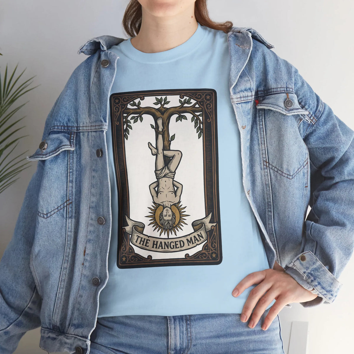 The Hanged Man Tarot Card T-Shirt - Heavy Cotton Classic Fit Tee - Unisex White