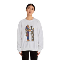 Bastet Sphynx Egyptian Cat Sweatshirt - Heavy Blend Fleece Crewneck - Unisex Ash Gray