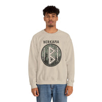 Berkana Rune Earth Mother Sweatshirt - Heavy Blend Cotton-Poly Crewneck - Unisex White