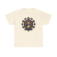Alchemist Cat Sacred Geometry T-Shirt - Durable Heavy Cotton Tee - Unisex White