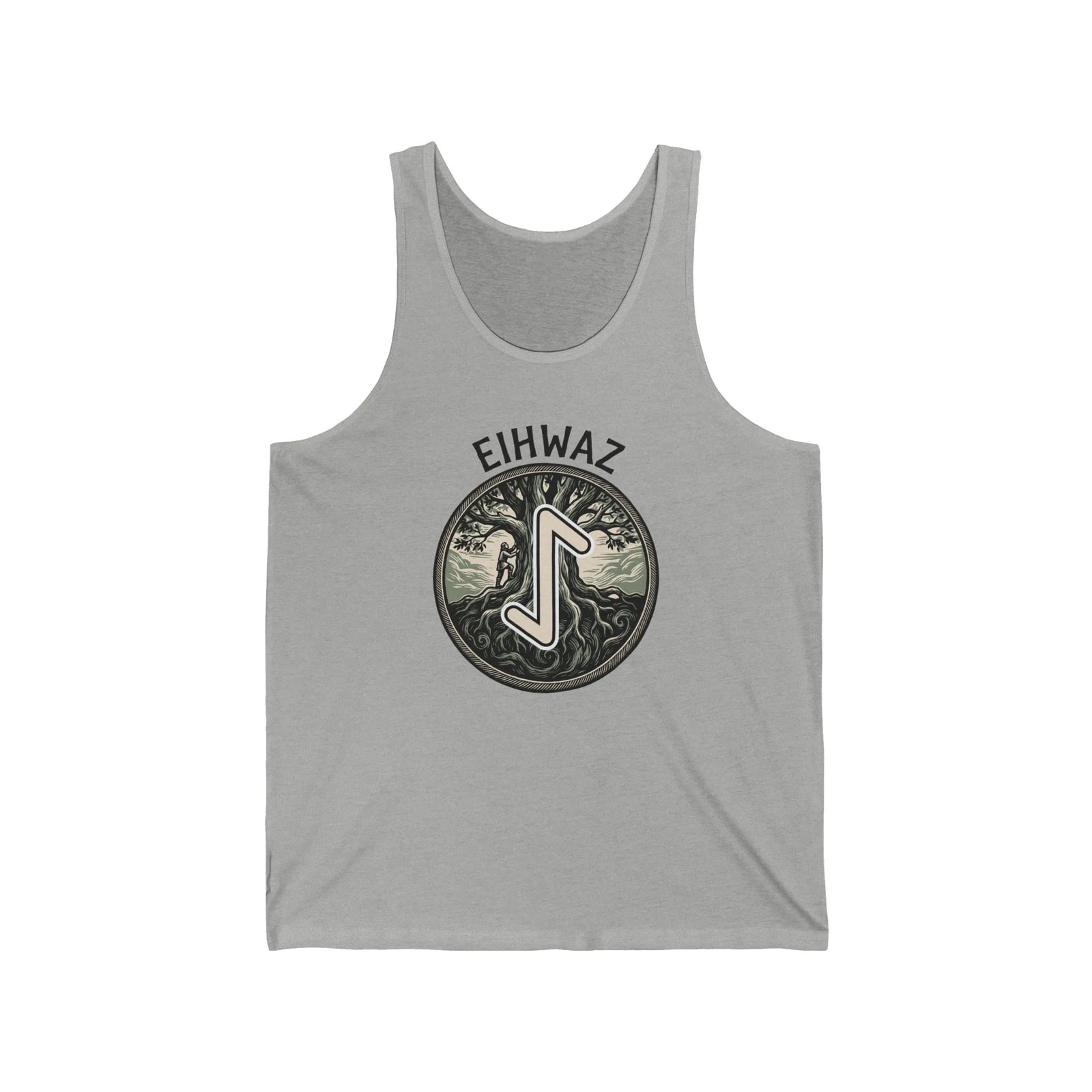 Eihwaz Yggdrasil Rune Tank Top - Lightweight Combed Cotton Jersey - Unisex White